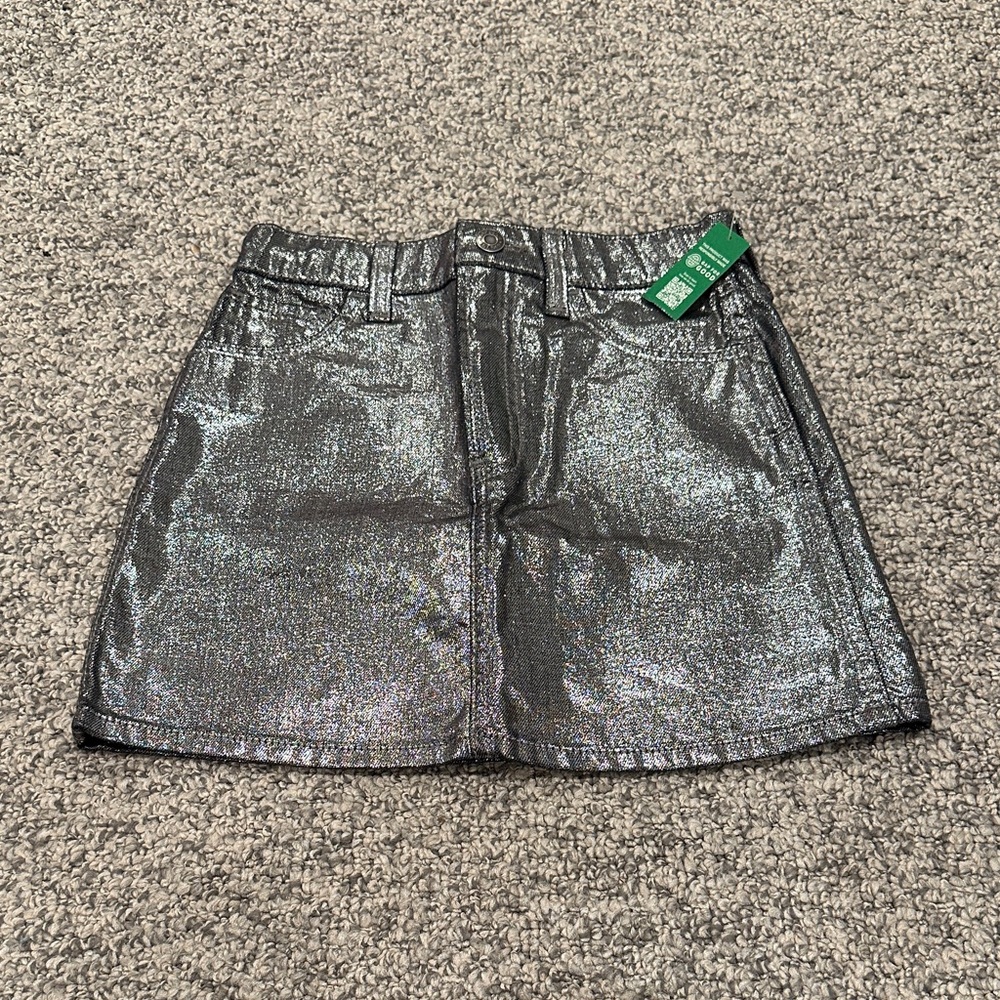 Gap Kids Girls’ Shimmering Silver Mini Skirt